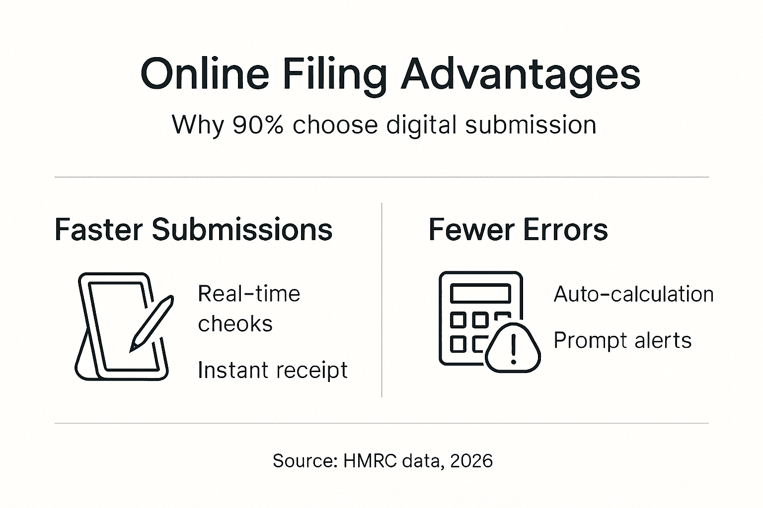 Infographic with key reasons for online Self Assessment