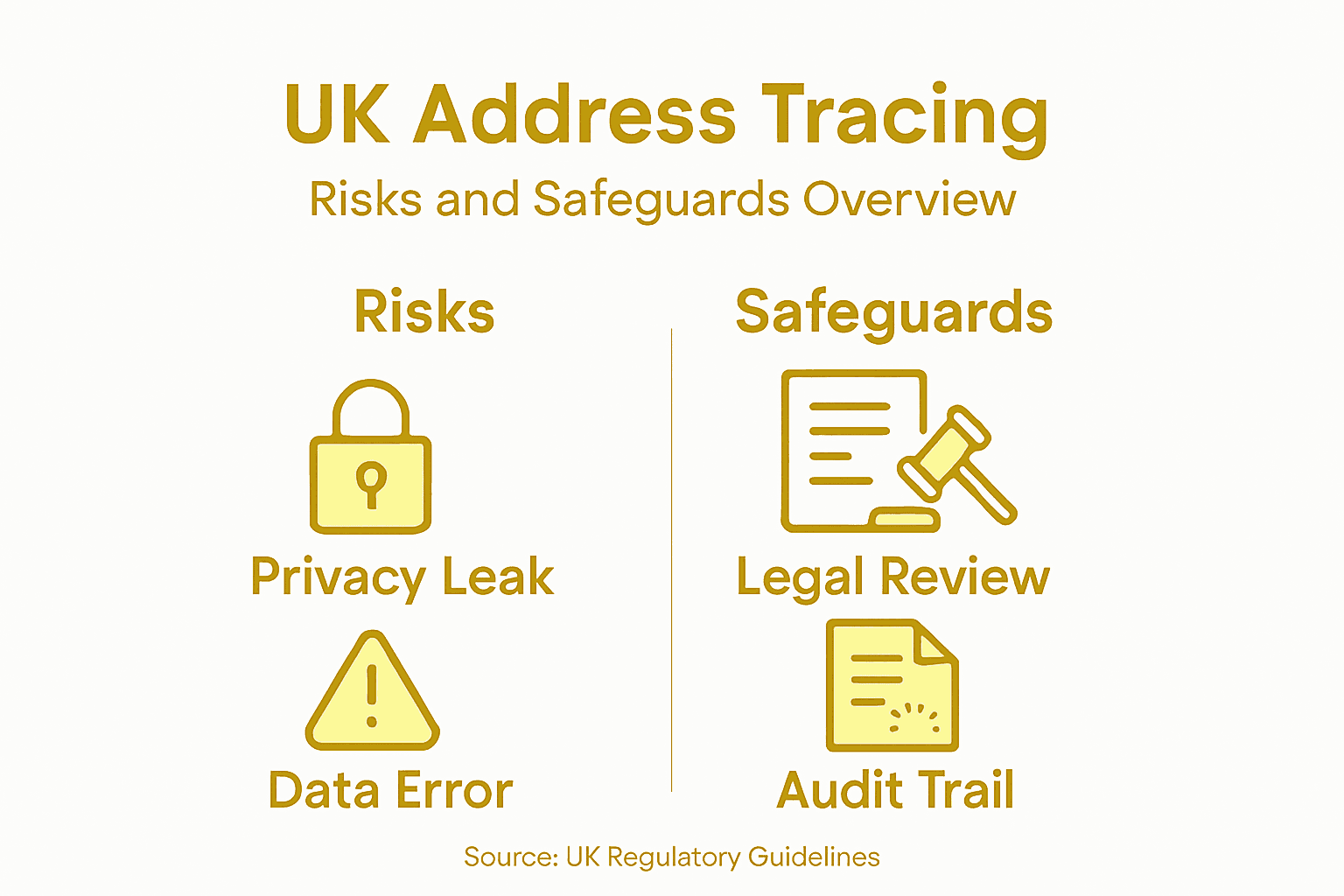 Infographic about address tracing risks and safeguards