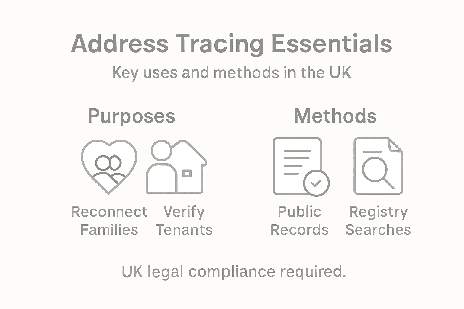 Infographic outlining address tracing purposes and methods