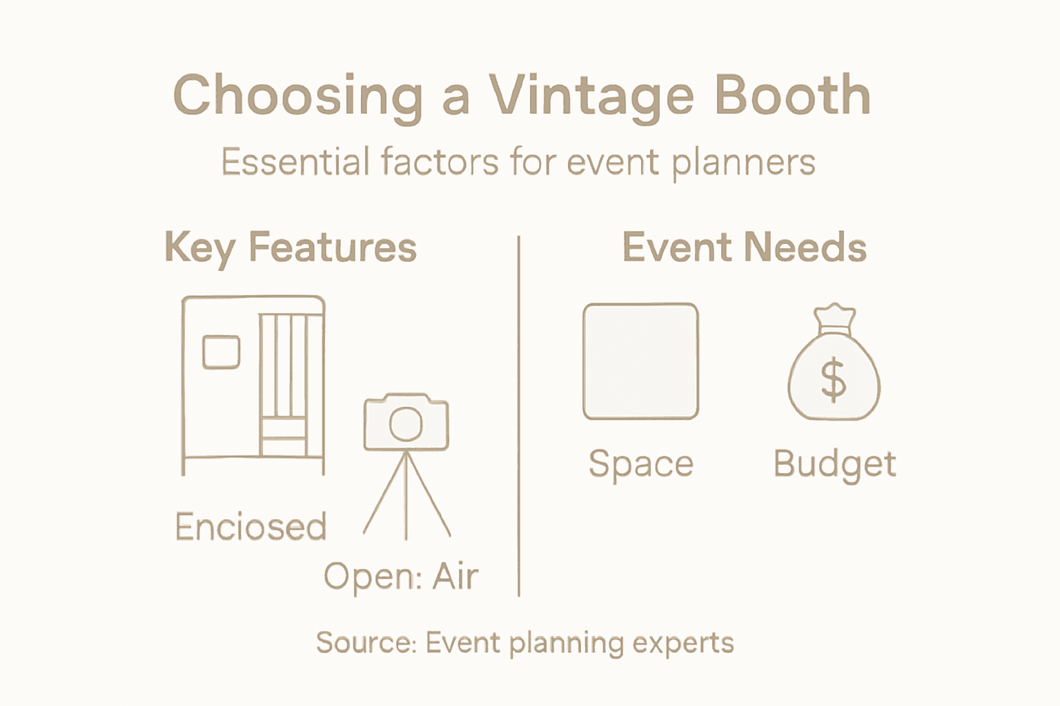 Infographic on vintage photo booth event factors