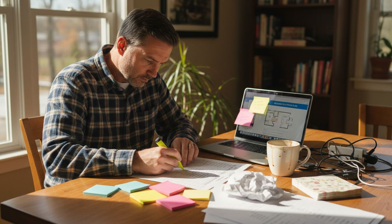 Man planning event photo booth details