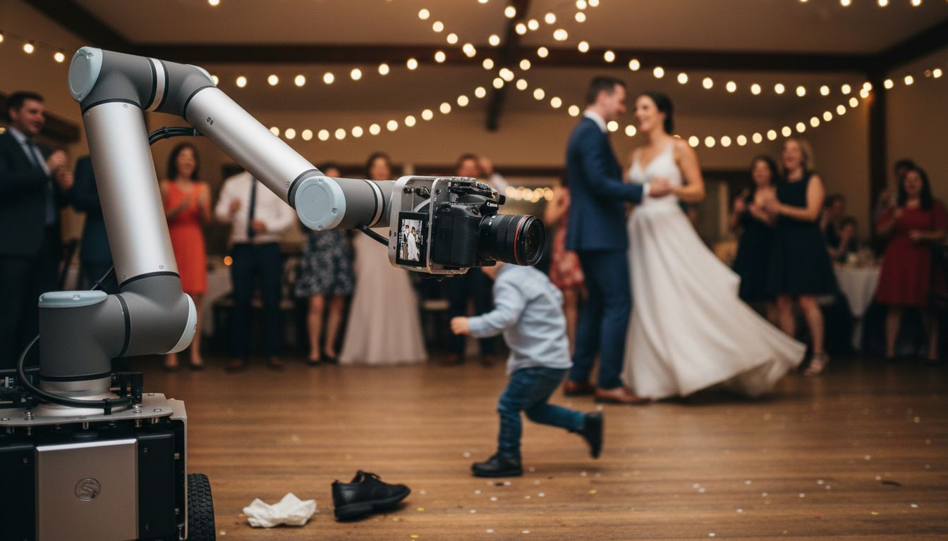 Robotic camera arm capturing candid dance photos