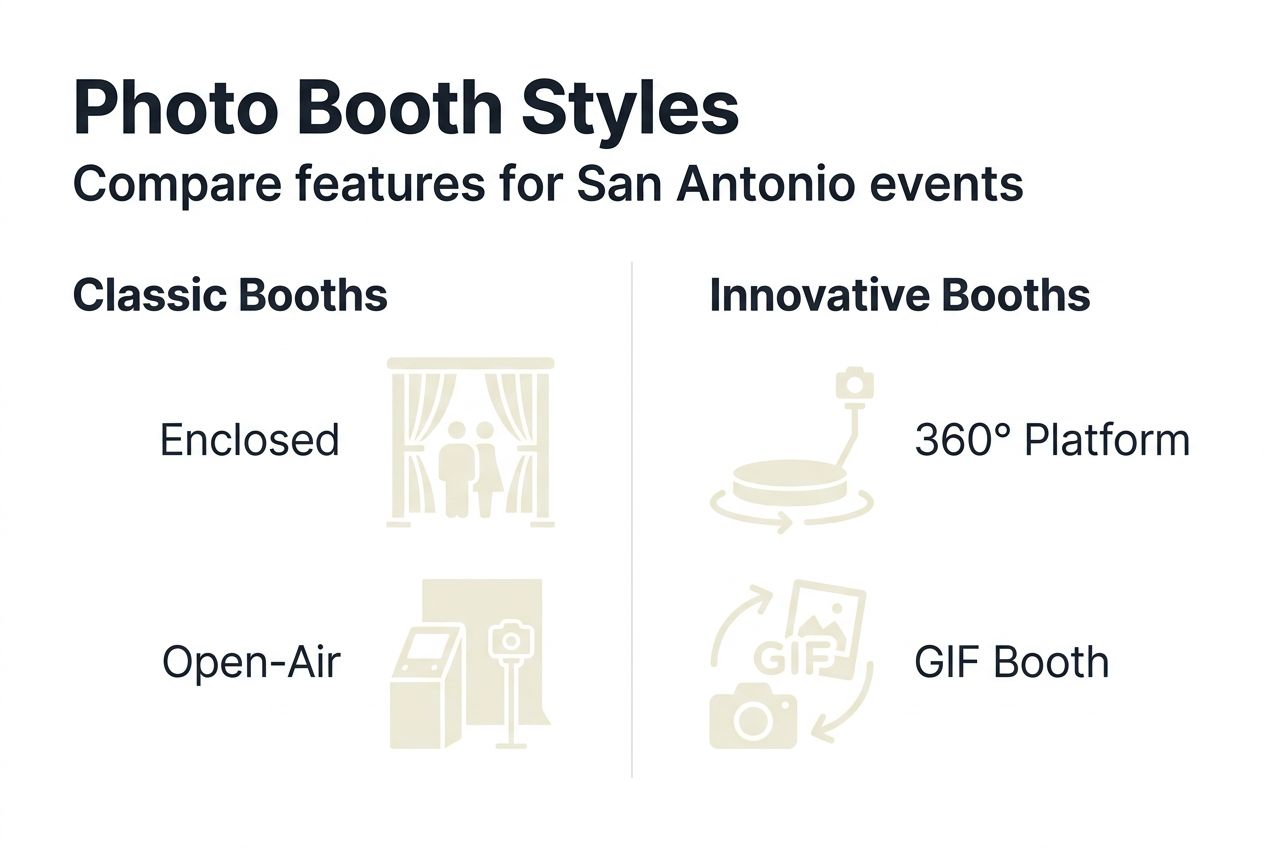 Infographic comparing photo booth types