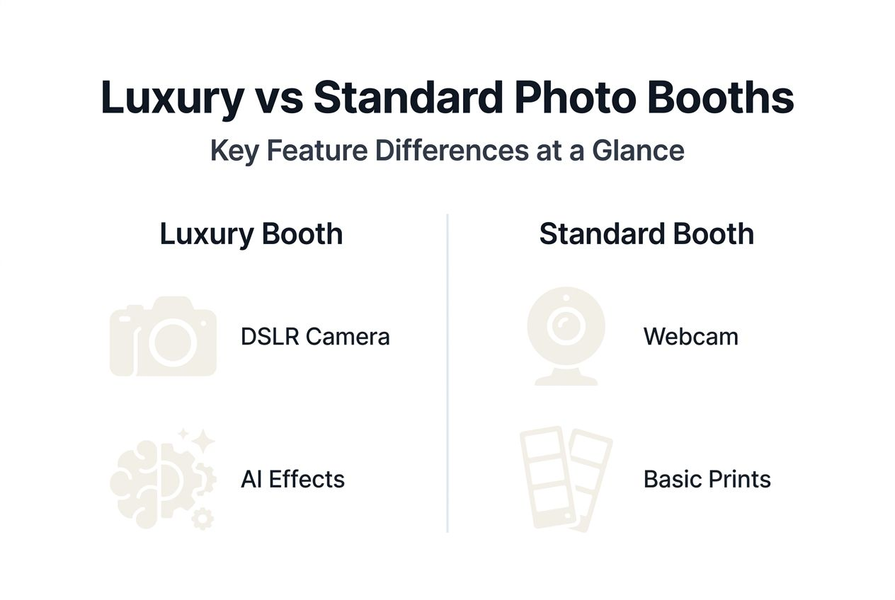 Infographic compares luxury versus standard photo booths