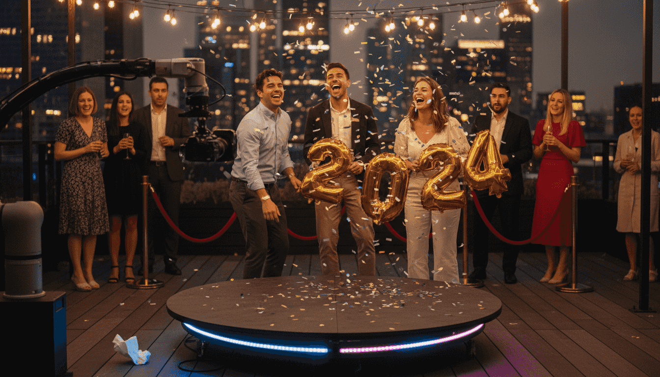 Guests enjoy 360-degree photo booth experience