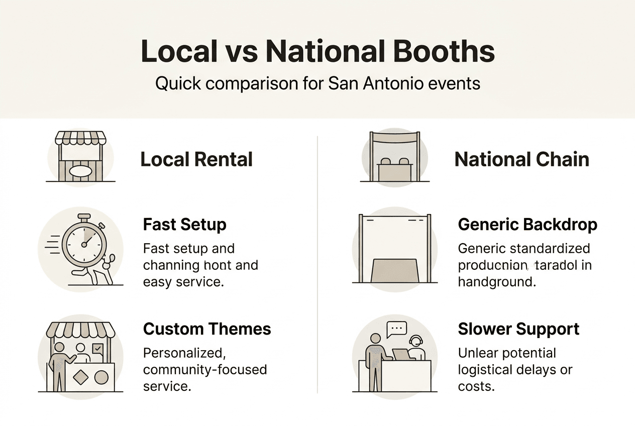 Infographic comparing local and national photo booths