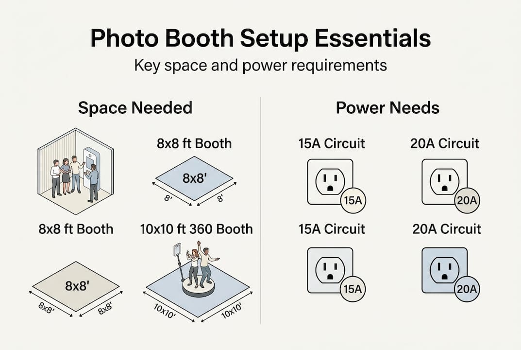 Infographic on photo booth space and power needs