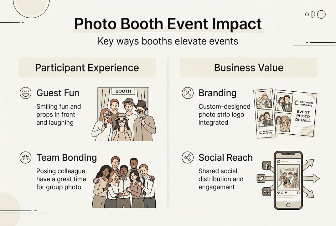 Infographic on photo booth event benefits