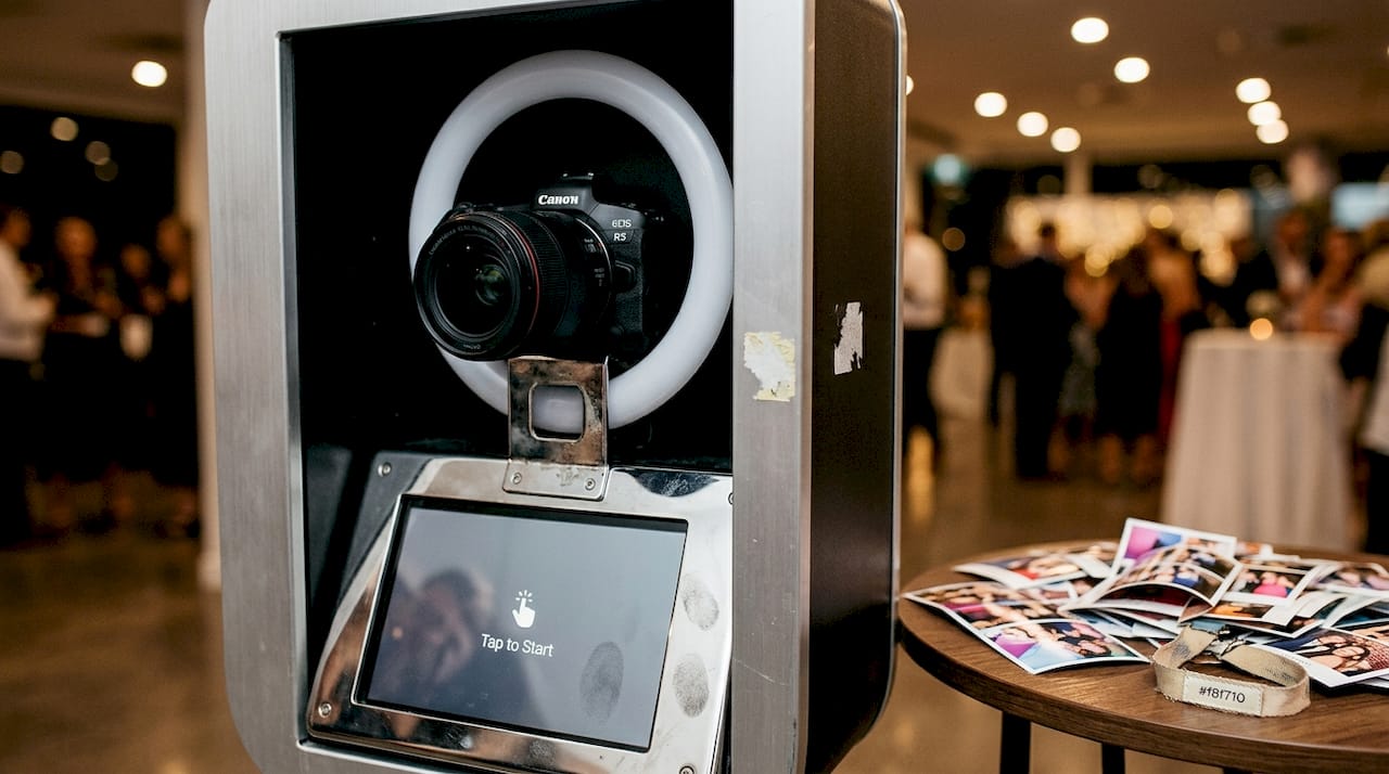 Close-up of photo booth camera and screen