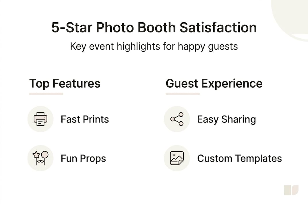 Infographic of photo booth satisfaction factors