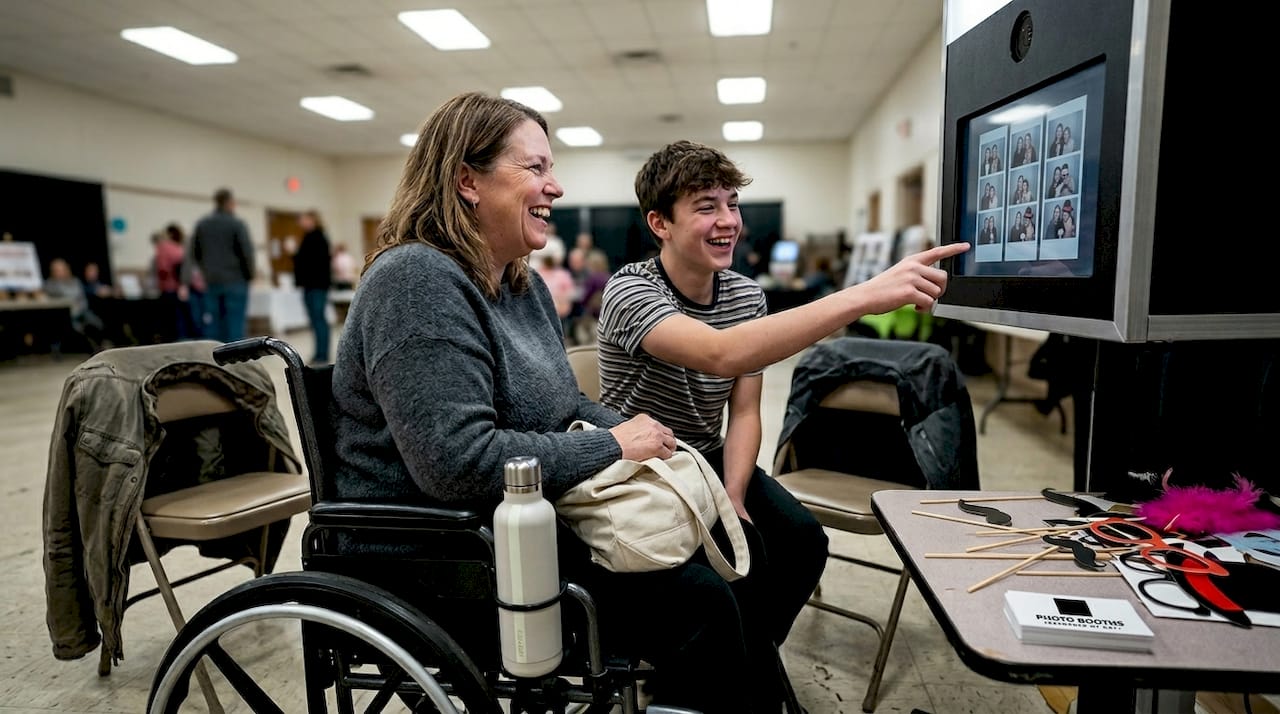 Guests of all ages enjoy photo booth session