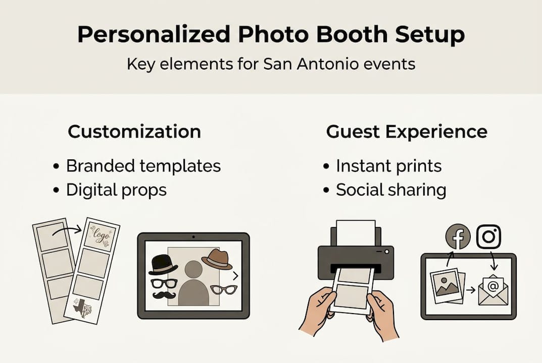 Infographic personalized photo booth setup essentials