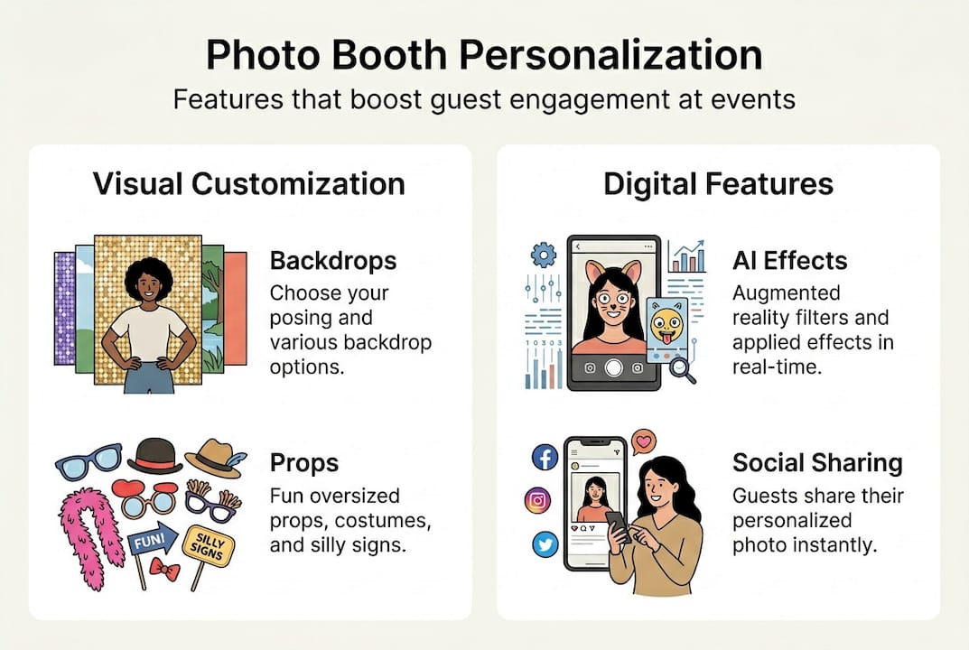 Infographic of photo booth personalization features