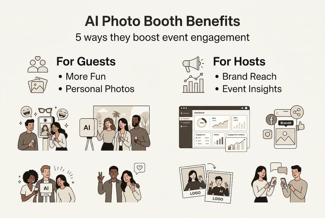 Infographic summarizes AI booth event engagement benefits