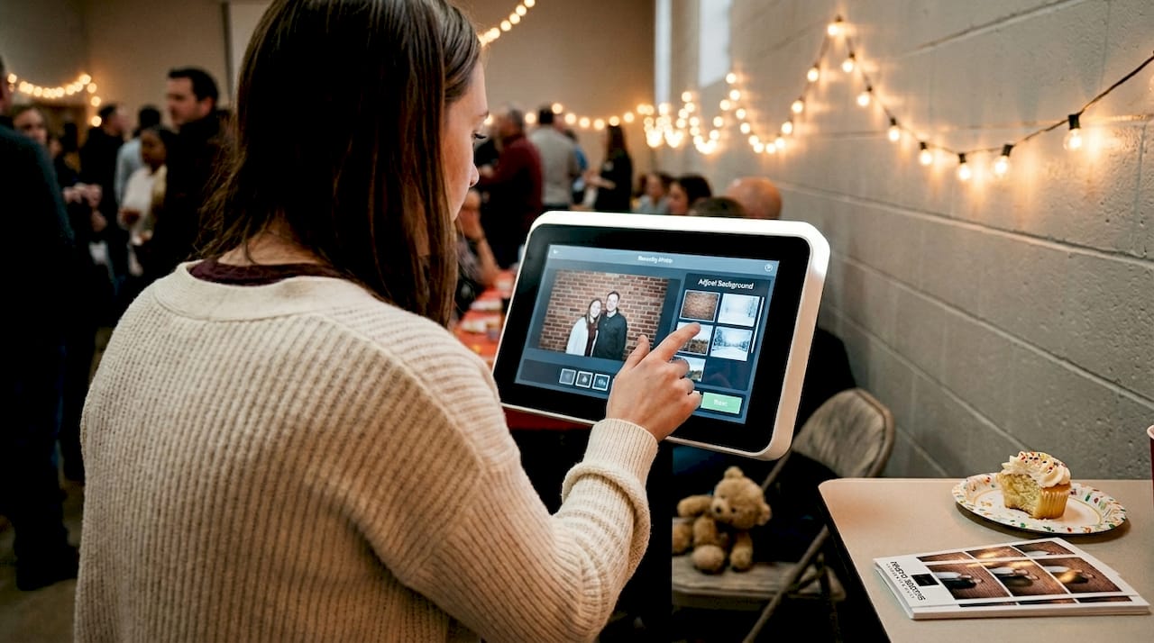 Guest editing photo in AI photo booth