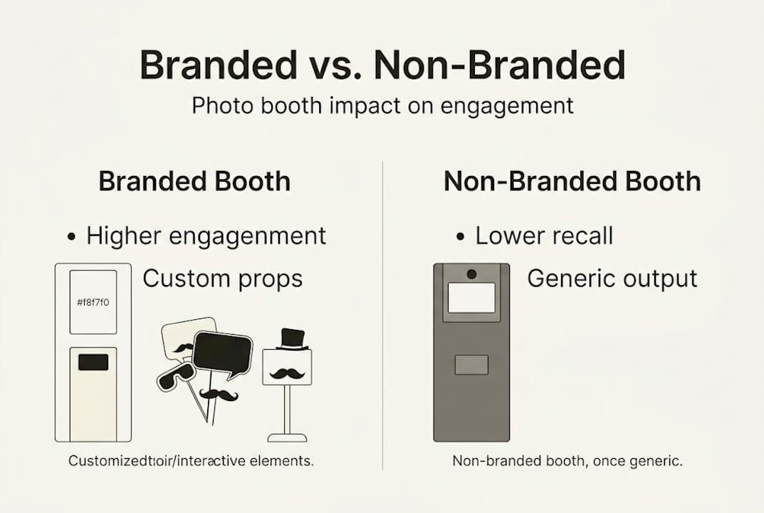 Infographic comparing branded and non-branded booths