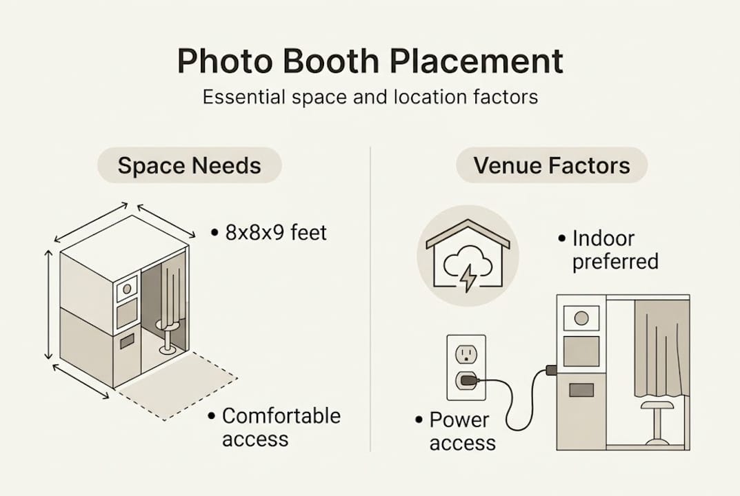 Infographic on photo booth size and placement