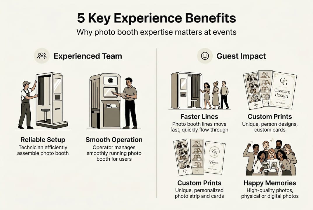 Infographic summarizing photo booth experience benefits