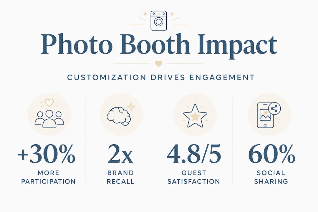 Infographic with key photo booth impact stats