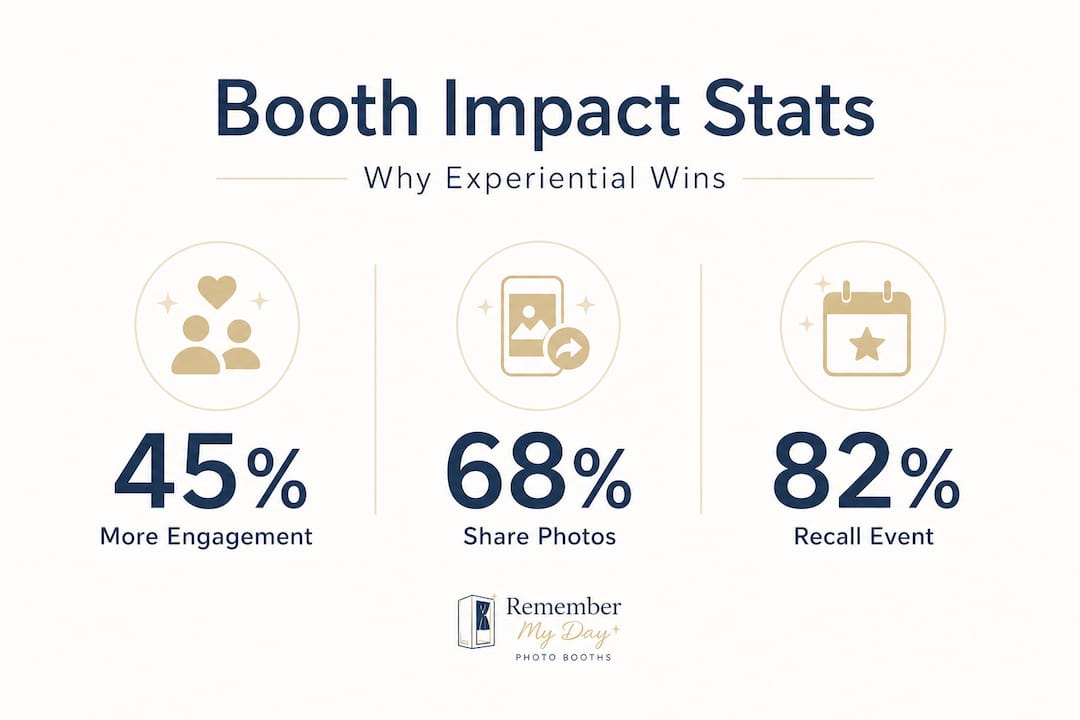 Infographic with event photo booth impact statistics