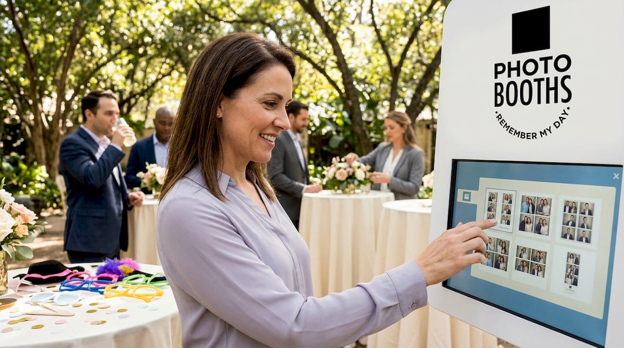 Guest choosing template at event photo booth
