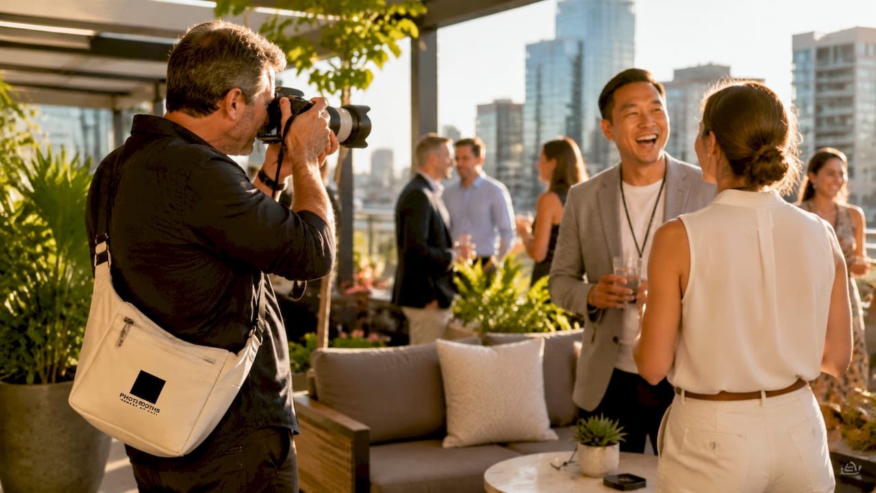 Photographer capturing candid audience at corporate event