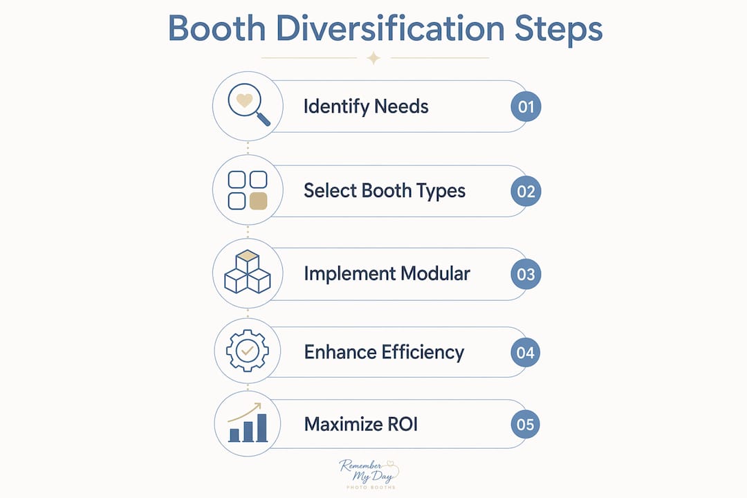 Infographic showing booth diversification steps