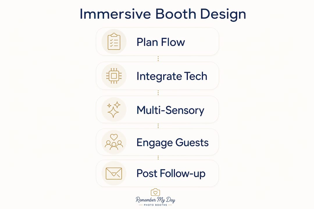 Infographic illustrating immersive booth design steps