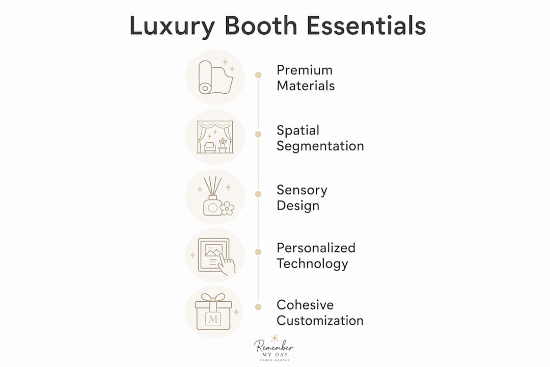Infographic illustrating key luxury booth design elements