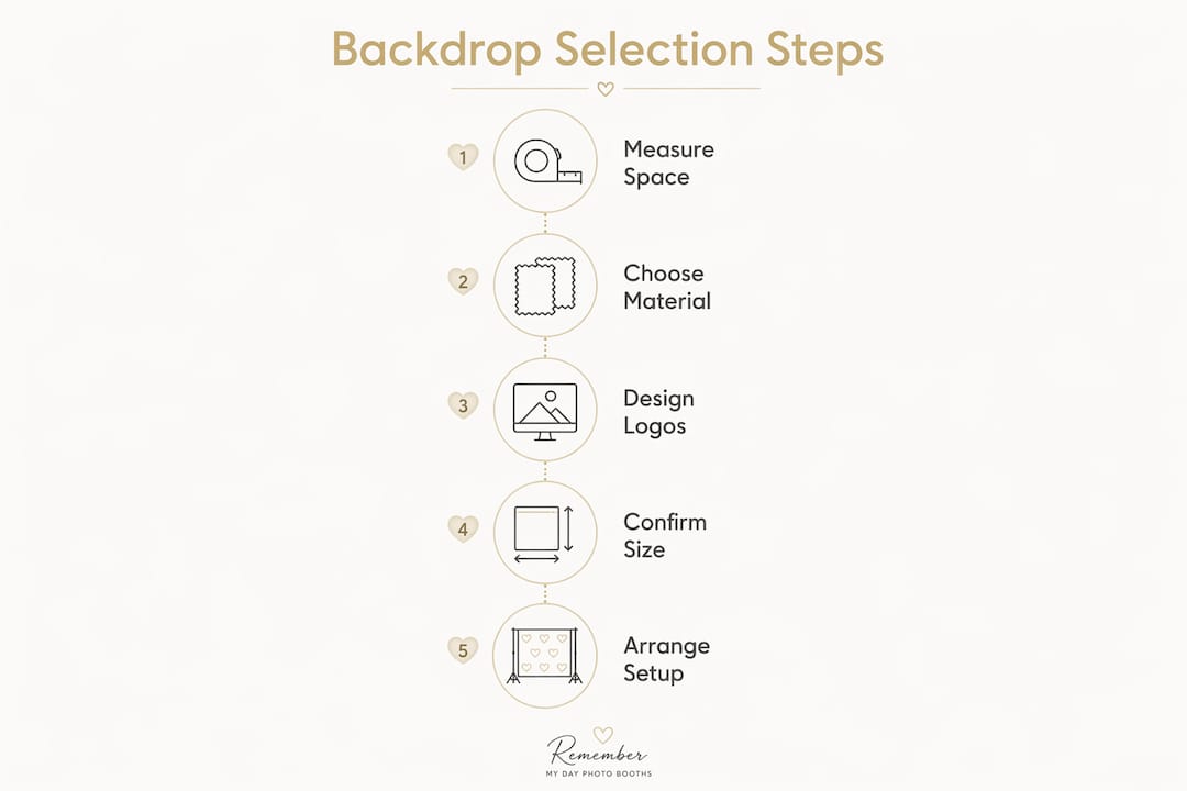Infographic showing backdrop selection steps