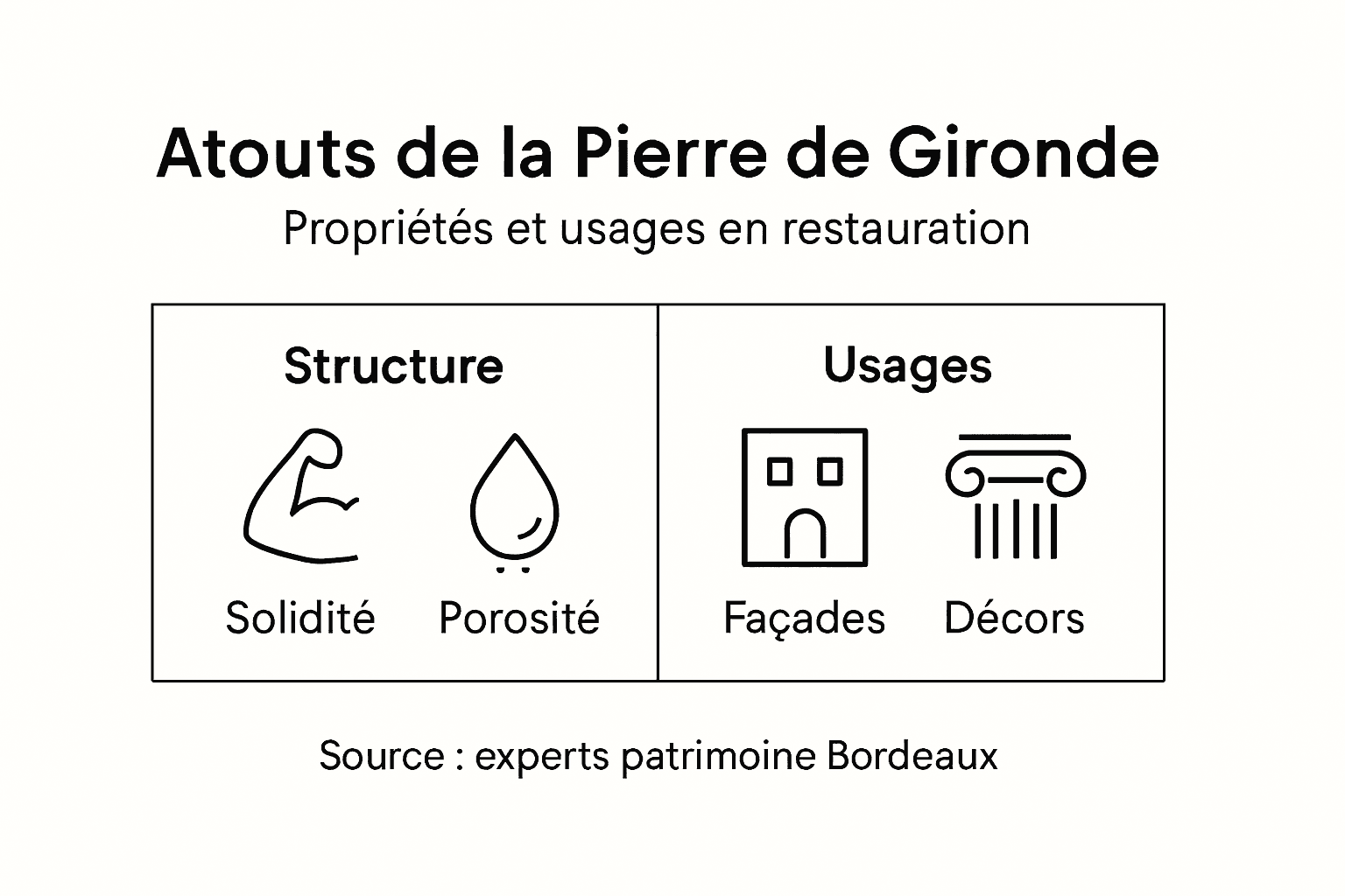 Découvrez en un coup d’œil les atouts et caractéristiques de la pierre de Gironde grâce à notre infographie détaillée.