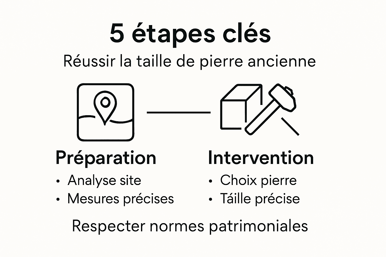 Infographie : les différentes étapes du travail de la pierre à l’ancienne