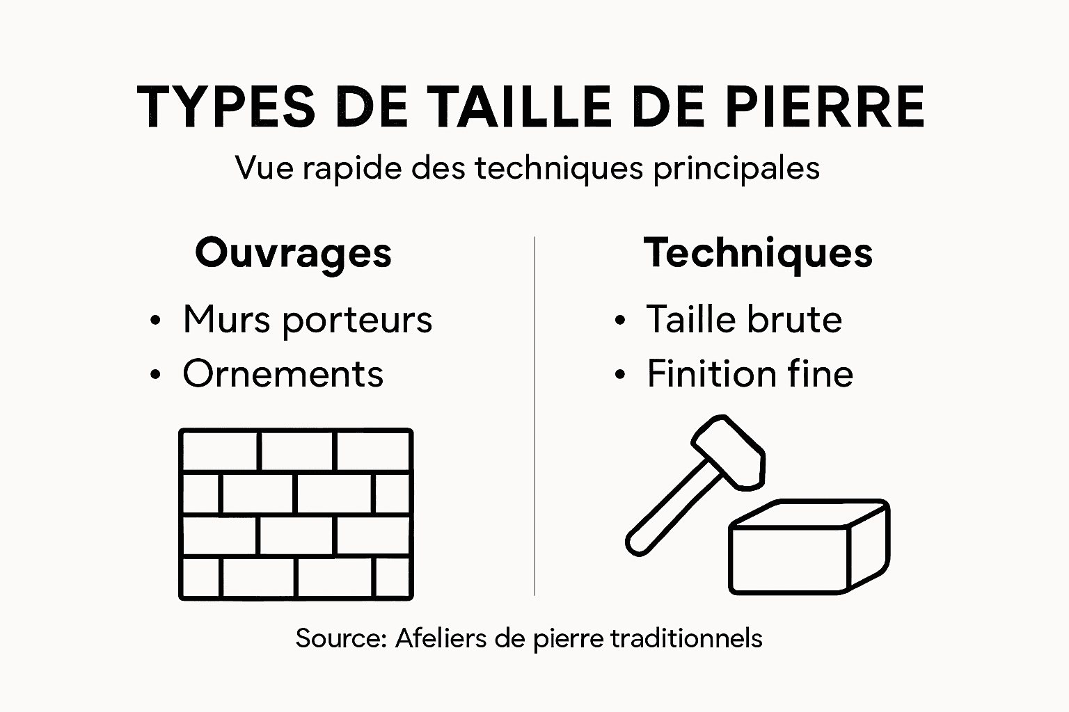 Aperçu des différentes techniques de taille de pierre en un coup d’œil