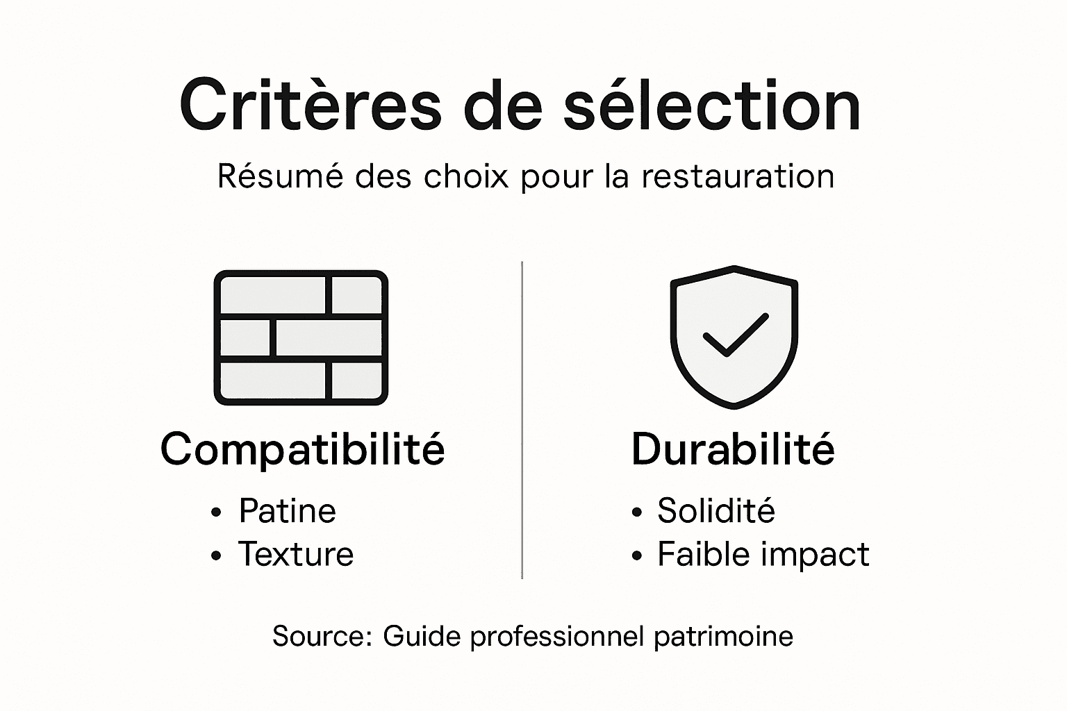 Infographie : comment choisir des matériaux anciens ? Les critères essentiels à prendre en compte