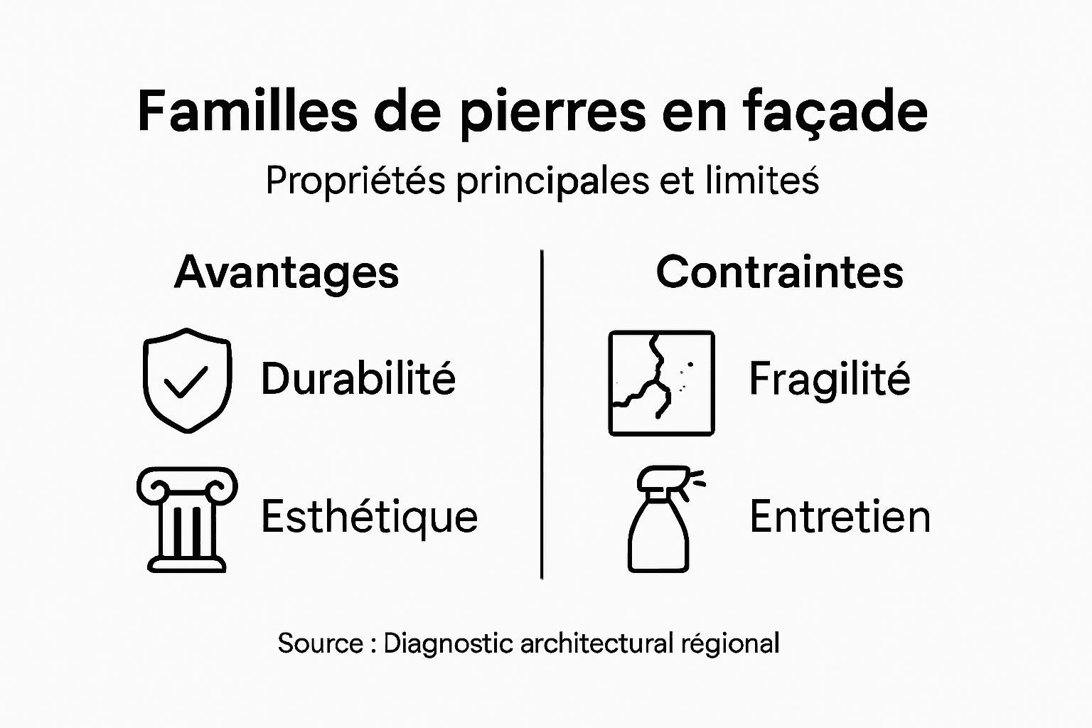 Infographie : panorama des pierres naturelles et leurs spécificités pour la façade