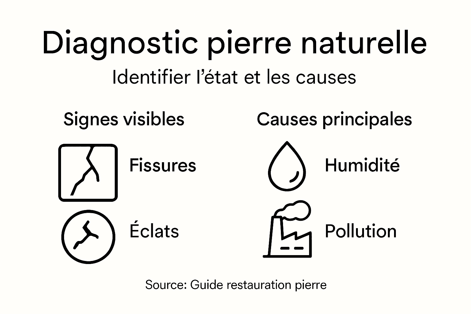 Infographie : comment repérer et comprendre les problèmes de la pierre naturelle