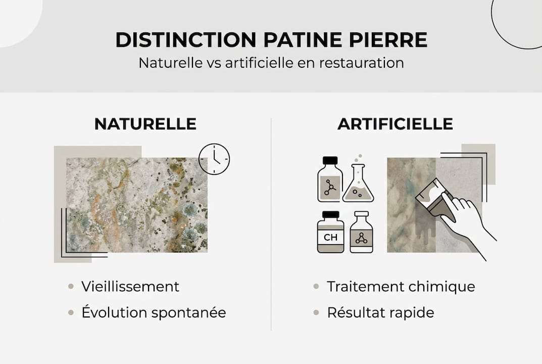 Infographie : comment différencier une patine naturelle d’une patine artificielle