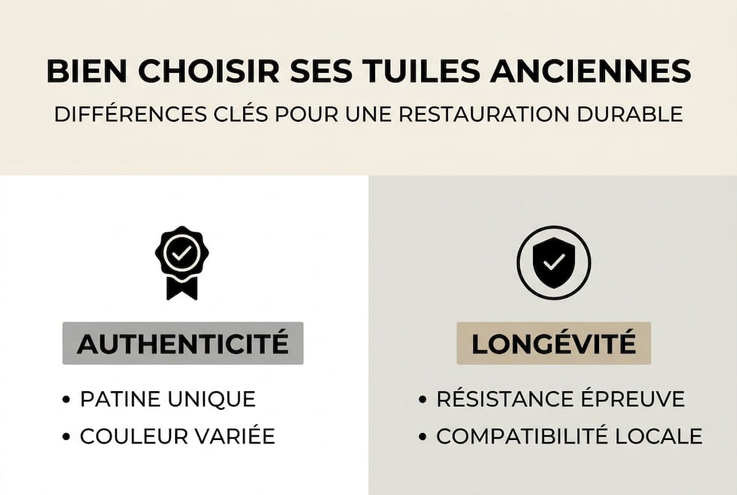 Mieux choisir ses tuiles anciennes pour restaurer le patrimoine 2 Visuel explicatif pour reconnaître et distinguer les différentes tuiles anciennes