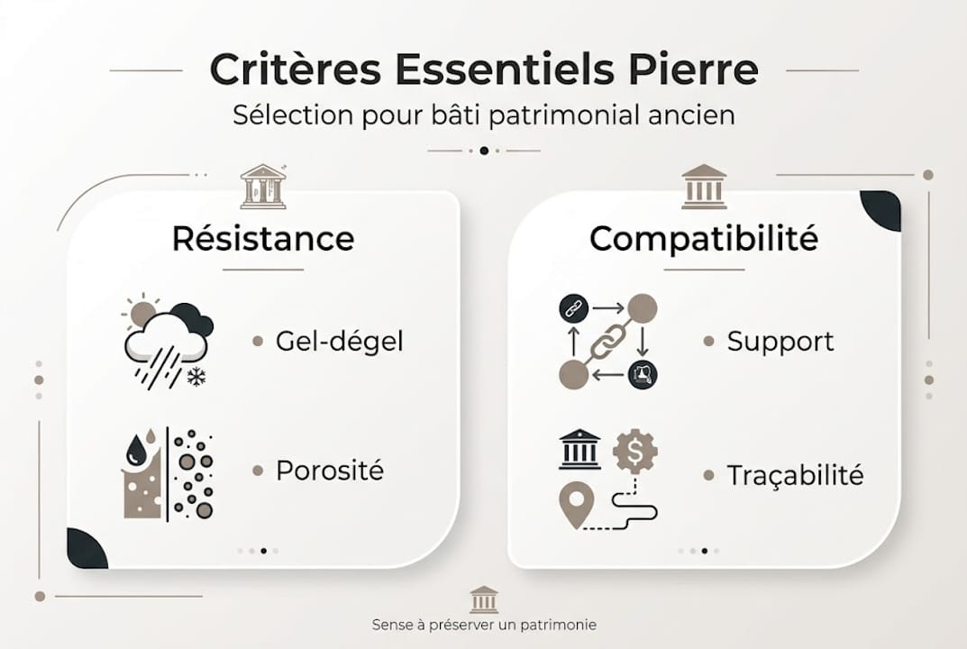 Infographie : comment choisir une pierre patrimoniale ? Les critères à prendre en compte