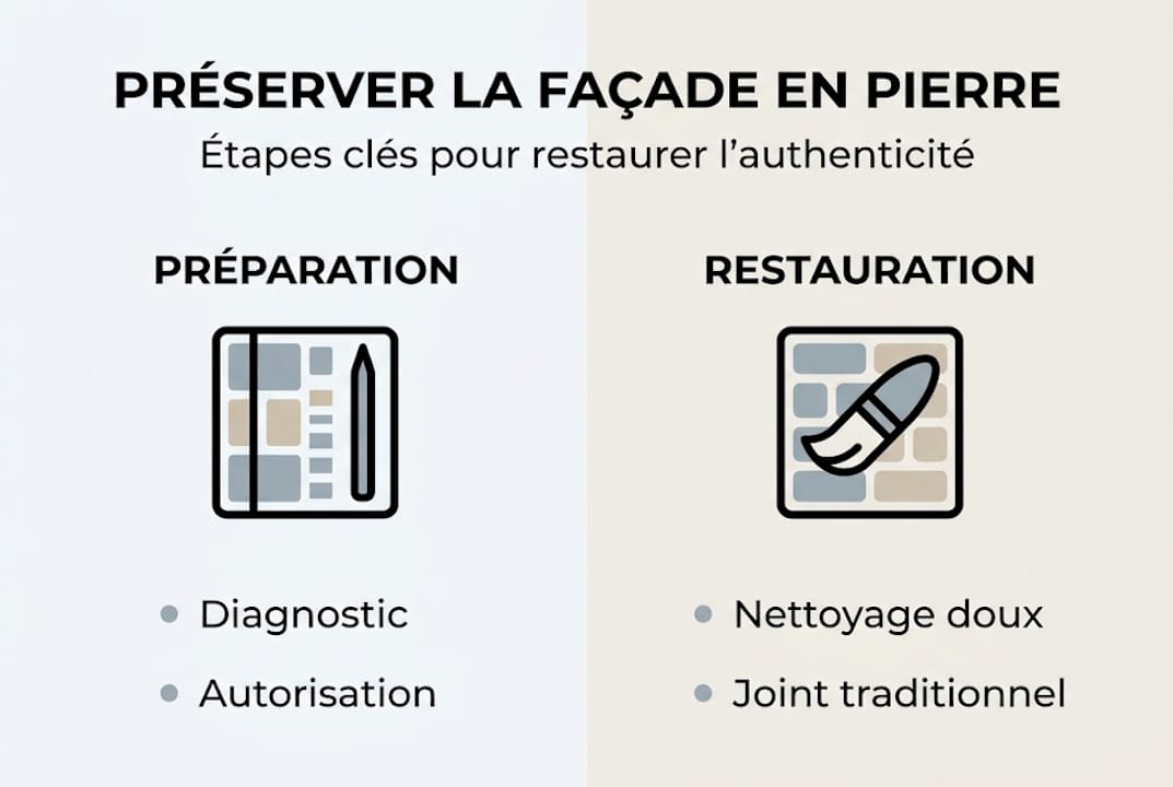 Les étapes clés pour préserver une façade en pierre – infographie