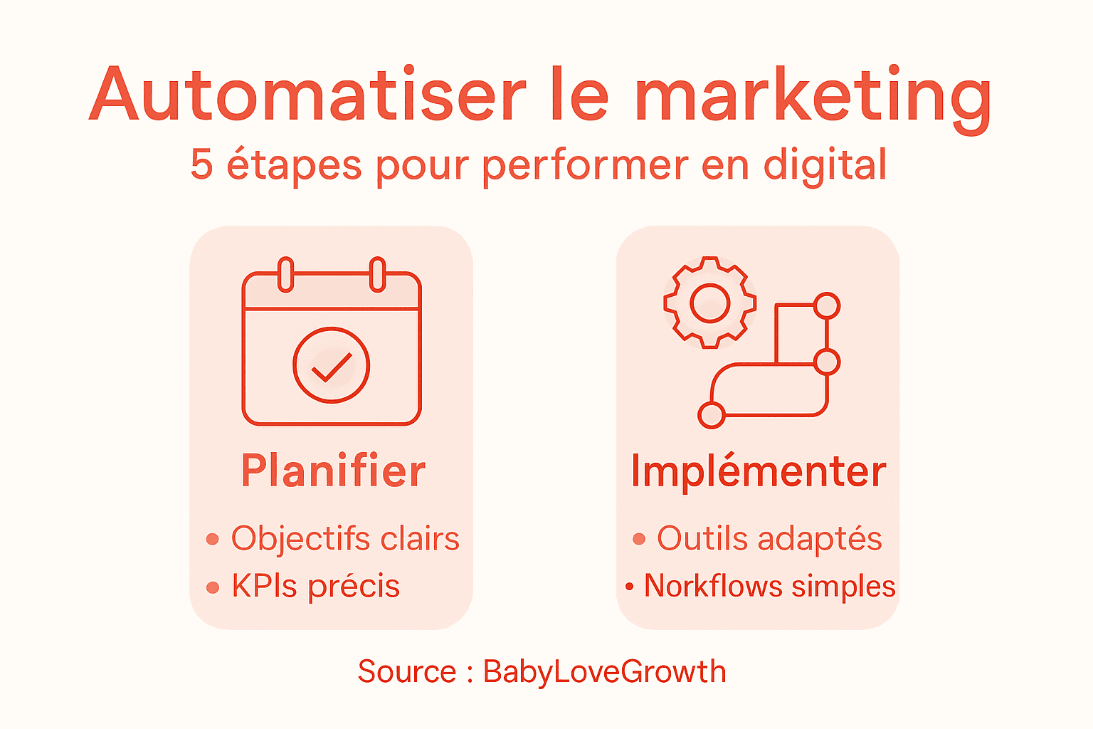 Découvrez notre infographie détaillant les étapes incontournables pour réussir l’automatisation de votre marketing.