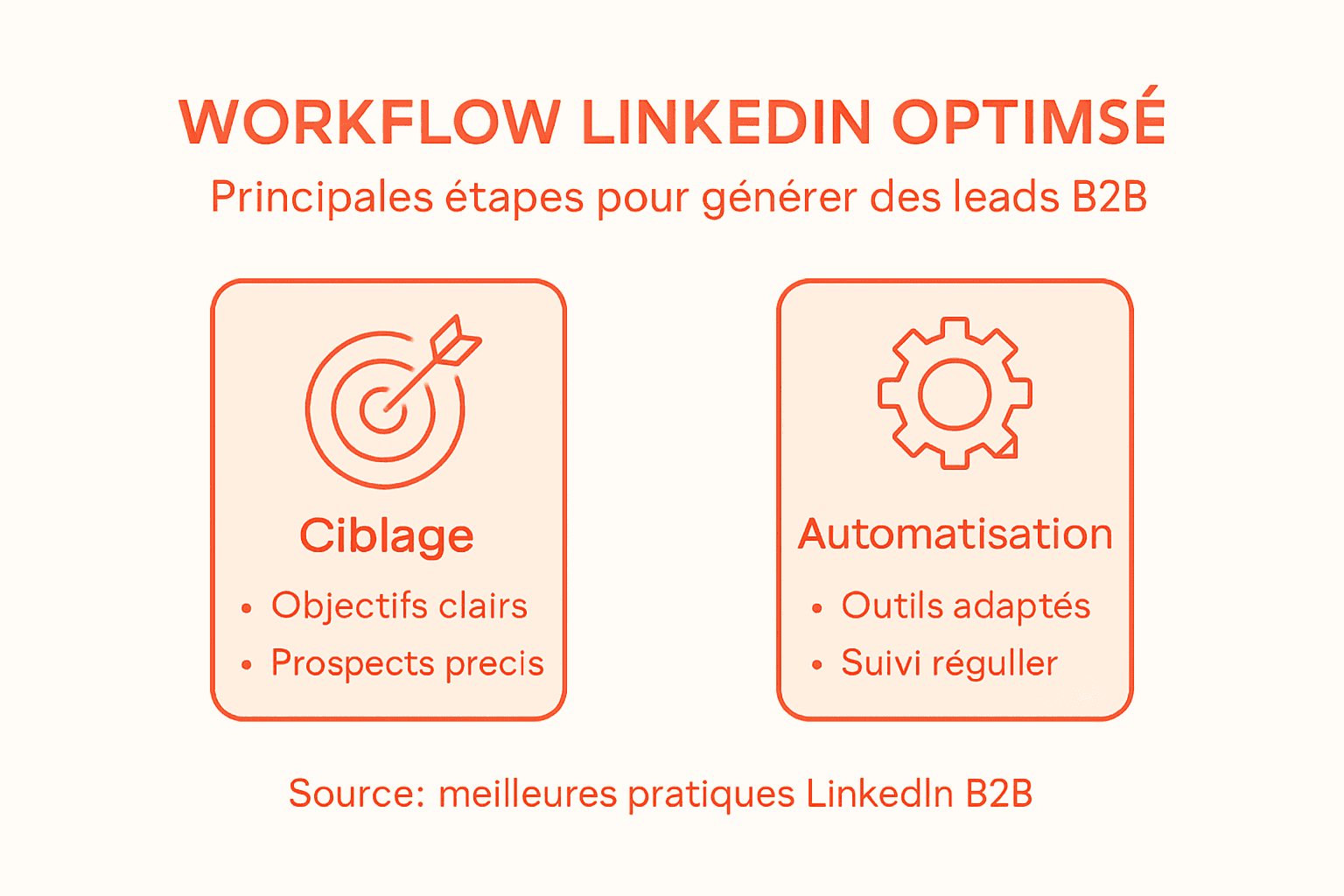 Schéma visuel pour optimiser son processus LinkedIn en B2B