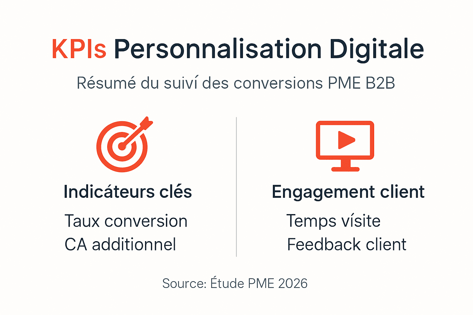 Infographie : indicateurs clés de performance pour la personnalisation digitale dans les PME B2B