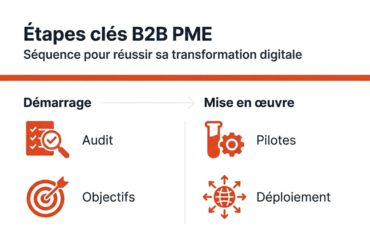 Infographie : les étapes incontournables pour réussir la transformation digitale des PME B2B