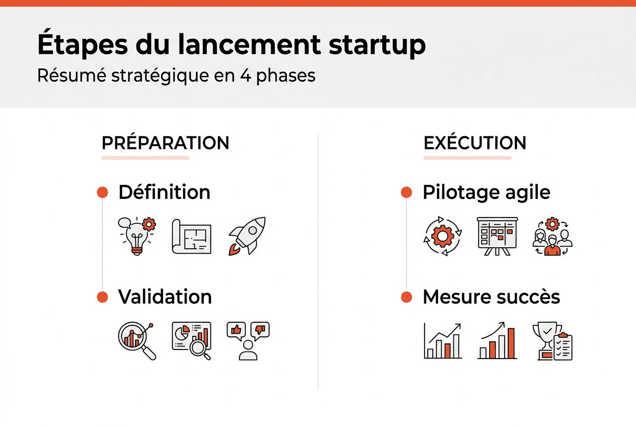 Infographie : les étapes clés pour planifier et réussir le lancement de sa startup