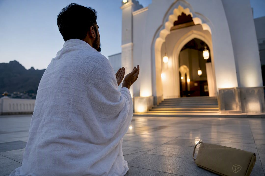 الحاج ينوي قبل العمرة