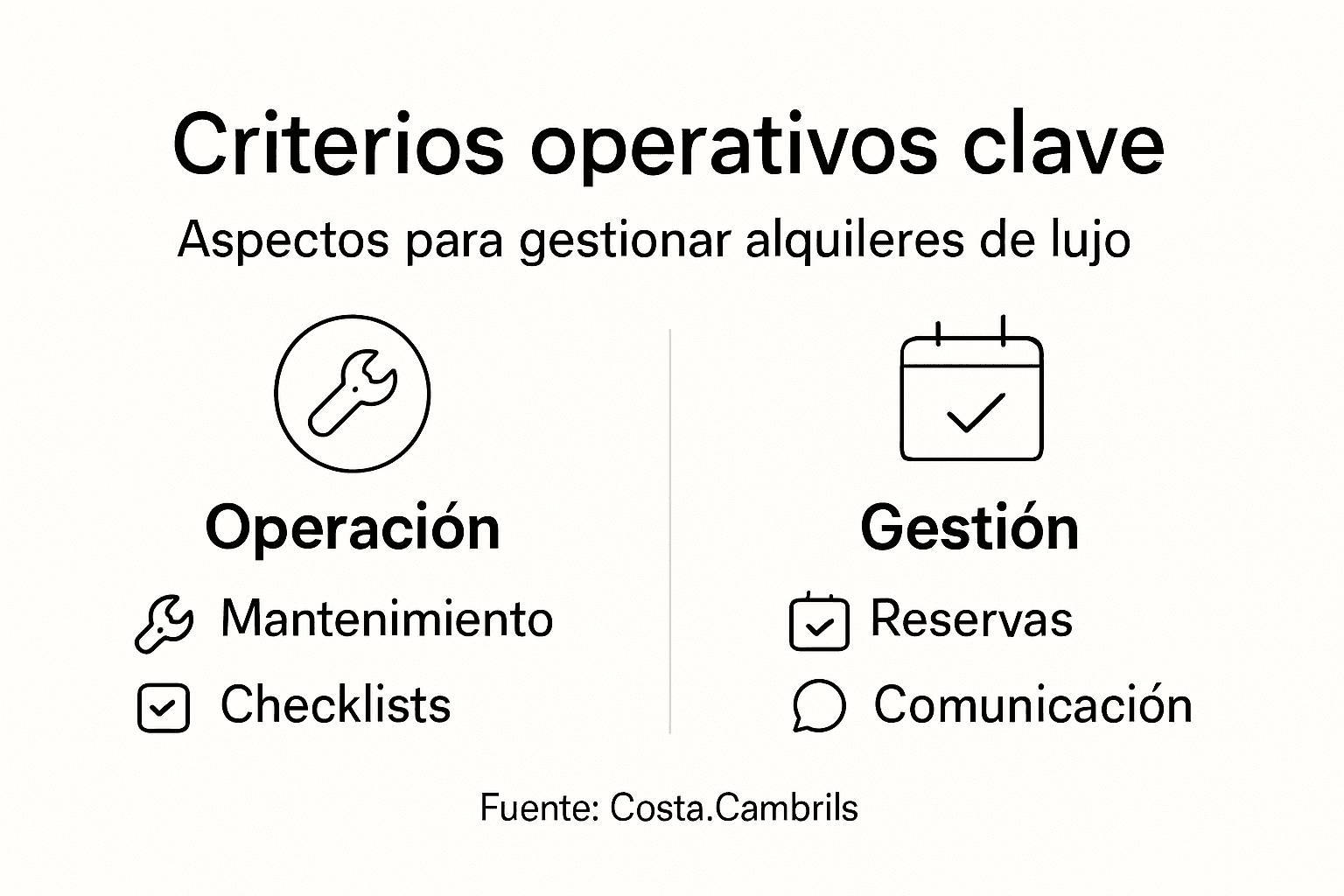 Infografía con los puntos clave para alquilar una vivienda de lujo