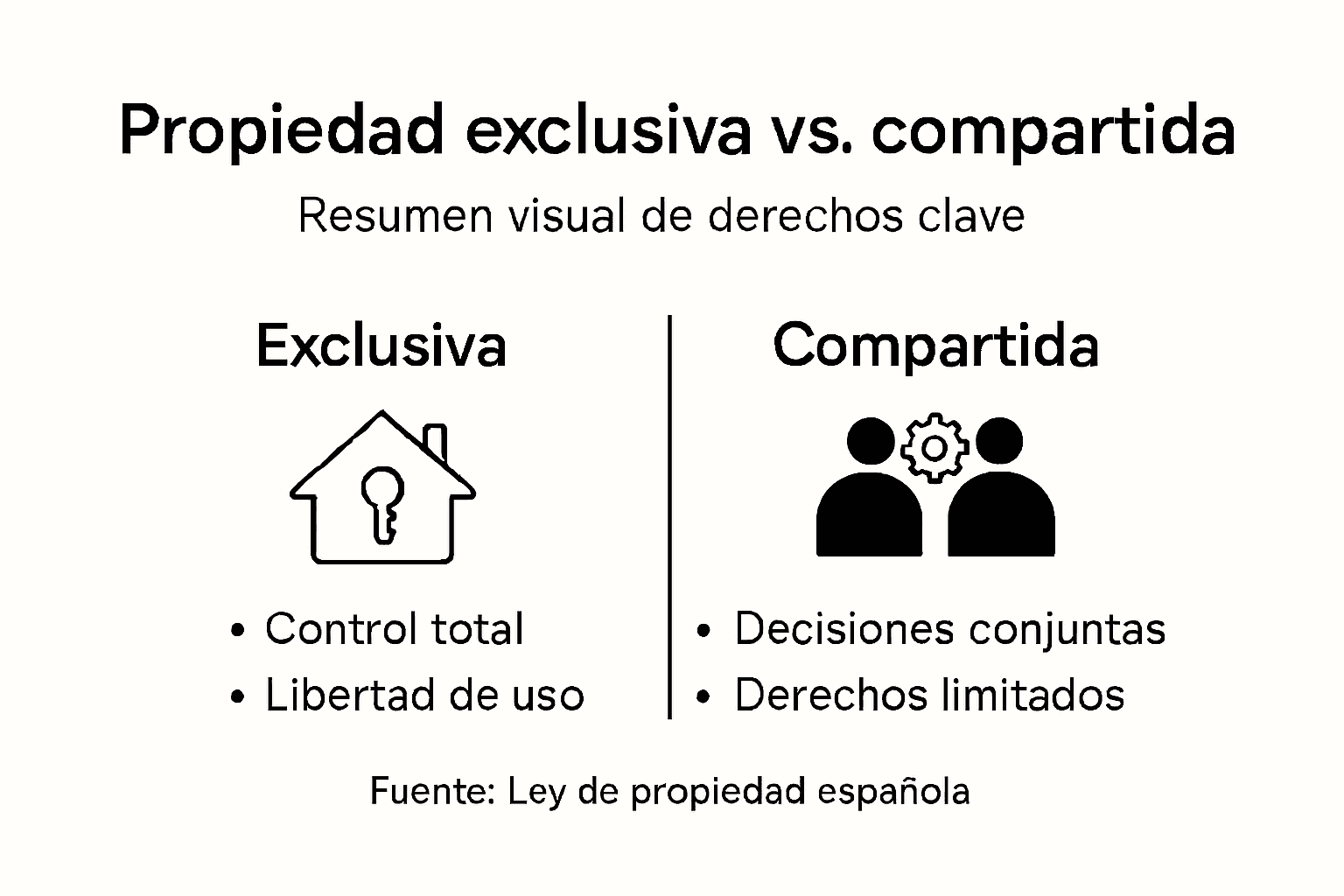 Infografía: ¿En qué se diferencian la propiedad exclusiva y la propiedad compartida?