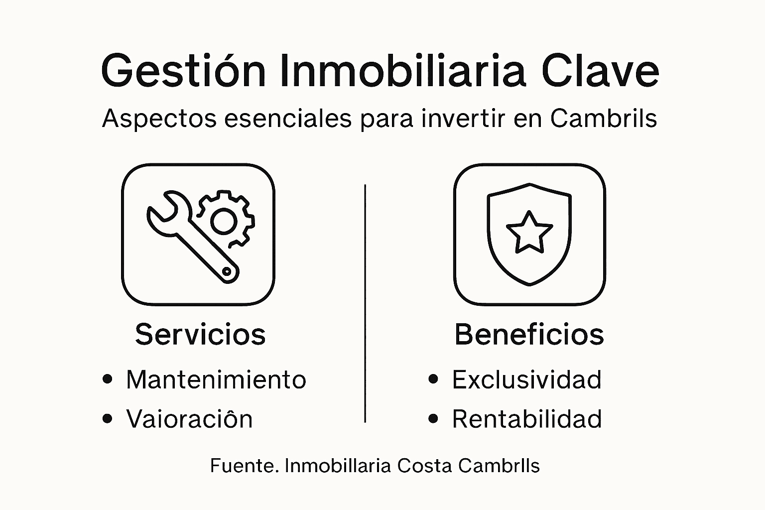 Infografía con los puntos clave para una gestión inmobiliaria eficiente