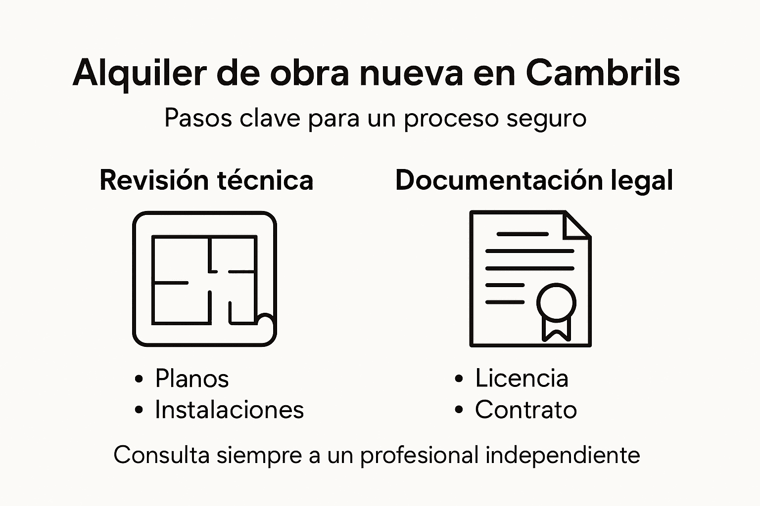 Guía visual para alquilar una vivienda de obra nueva en Cambrils: conoce todos los pasos